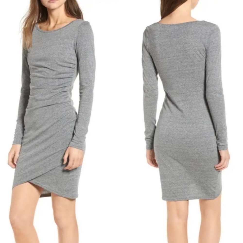 Keith Cotton Ruched Long Sleeve Bodycon Dress
